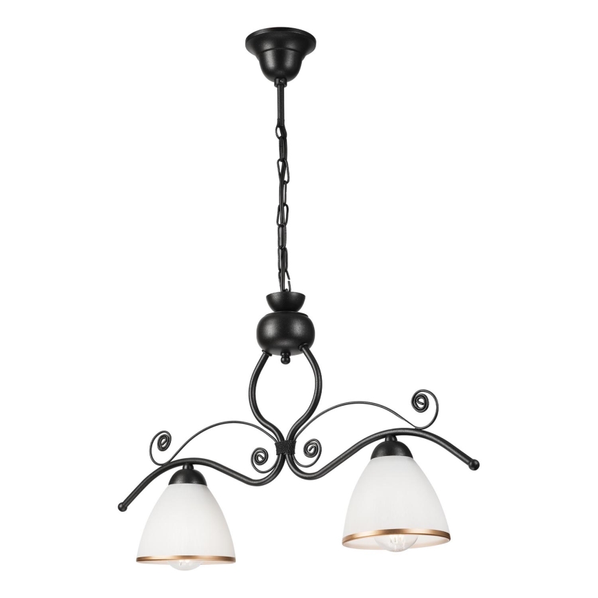 Chandelier on a chain RETRO 2xE27/60W/230V black