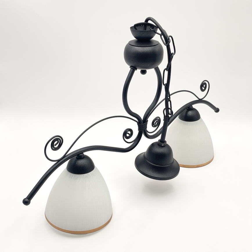 Chandelier on a chain RETRO 2xE27/60W/230V black
