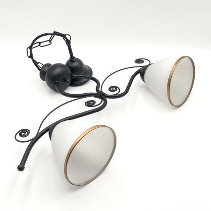 Chandelier on a chain RETRO 2xE27/60W/230V black