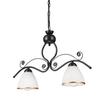 Chandelier on a chain RETRO 2xE27/60W/230V black