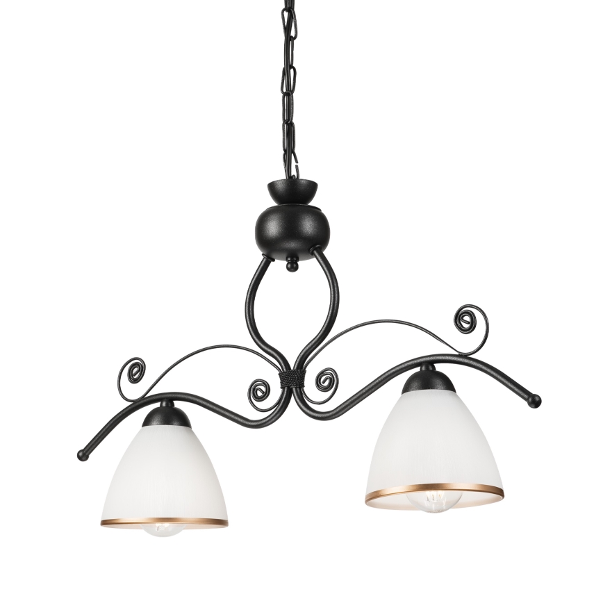 Chandelier on a chain RETRO 2xE27/60W/230V black
