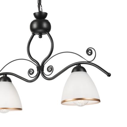Chandelier on a chain RETRO 2xE27/60W/230V black