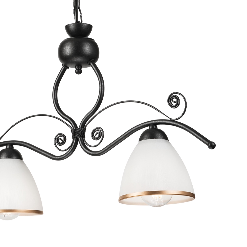 Chandelier on a chain RETRO 2xE27/60W/230V black