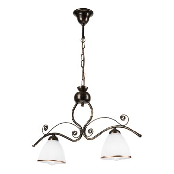 Chandelier on a chain RETRO 2xE27/60W/230V bronze/patina