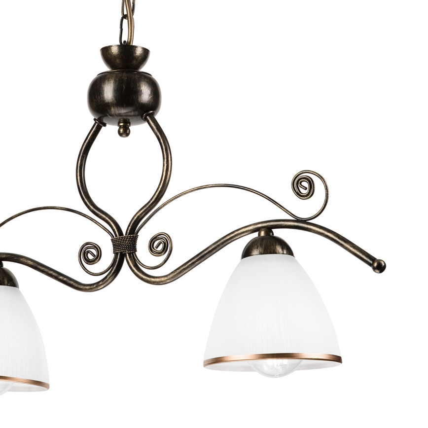 Chandelier on a chain RETRO 2xE27/60W/230V bronze/patina