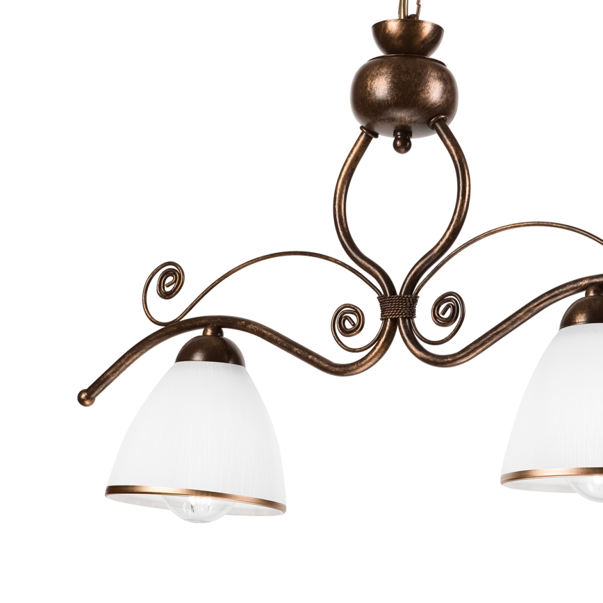 Chandelier on a chain RETRO 2xE27/60W/230V copper/patina
