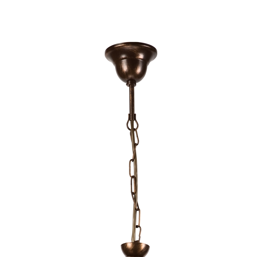 Chandelier on a chain RETRO 2xE27/60W/230V copper/patina