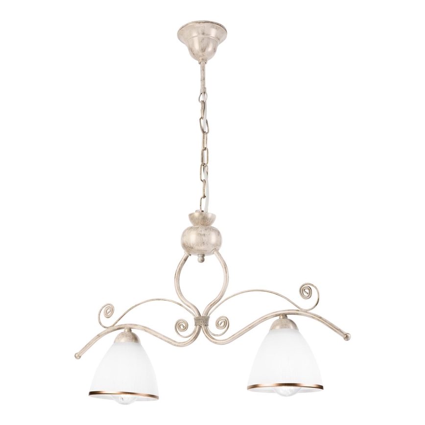 Chandelier on a chain RETRO 2xE27/60W/230V gold/patina