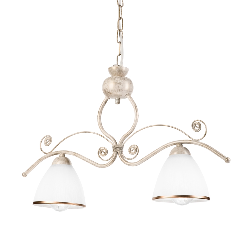 Chandelier on a chain RETRO 2xE27/60W/230V gold/patina