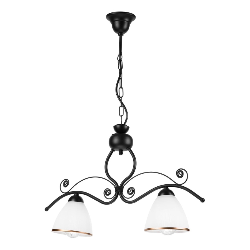 Chandelier on a chain RETRO 2xE27/60W/230V matte black