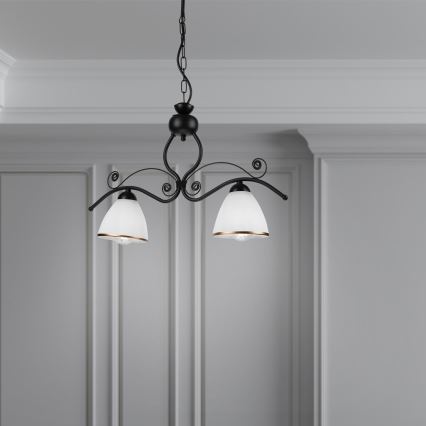 Chandelier on a chain RETRO 2xE27/60W/230V matte black