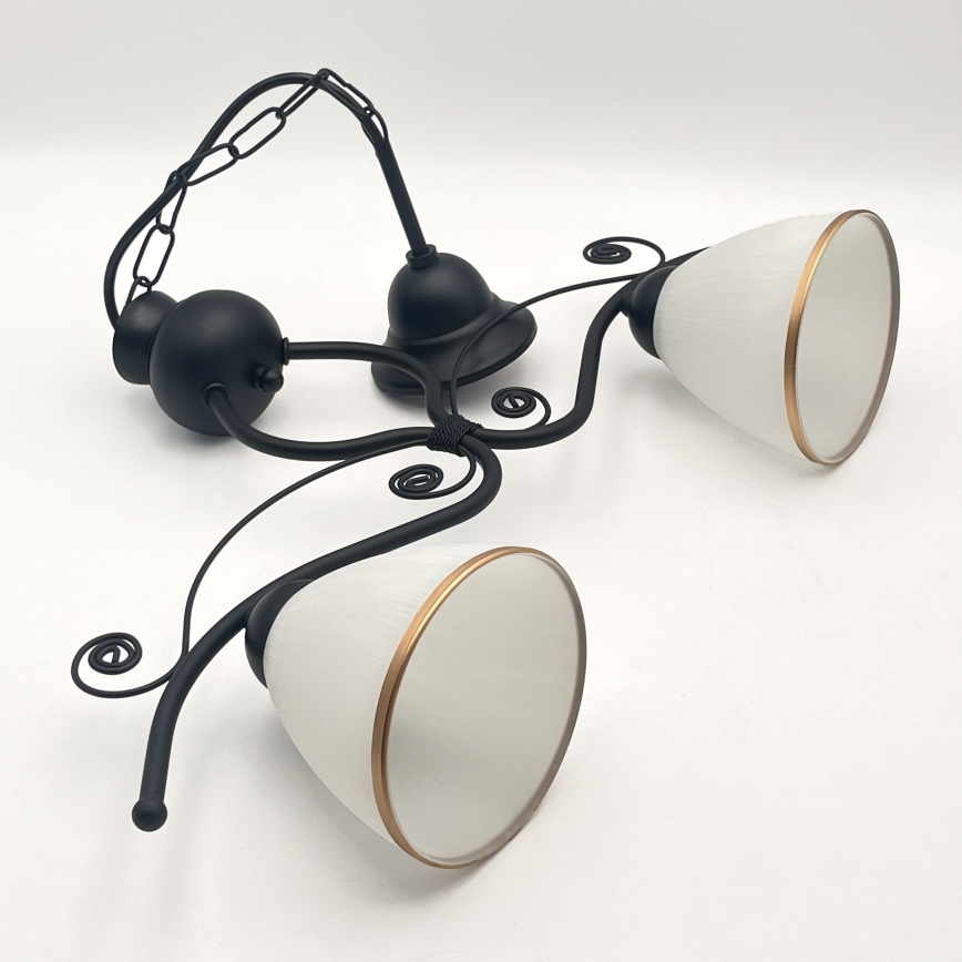 Chandelier on a chain RETRO 2xE27/60W/230V matte black