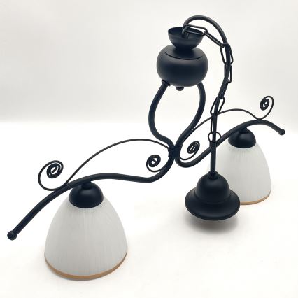 Chandelier on a chain RETRO 2xE27/60W/230V matte black