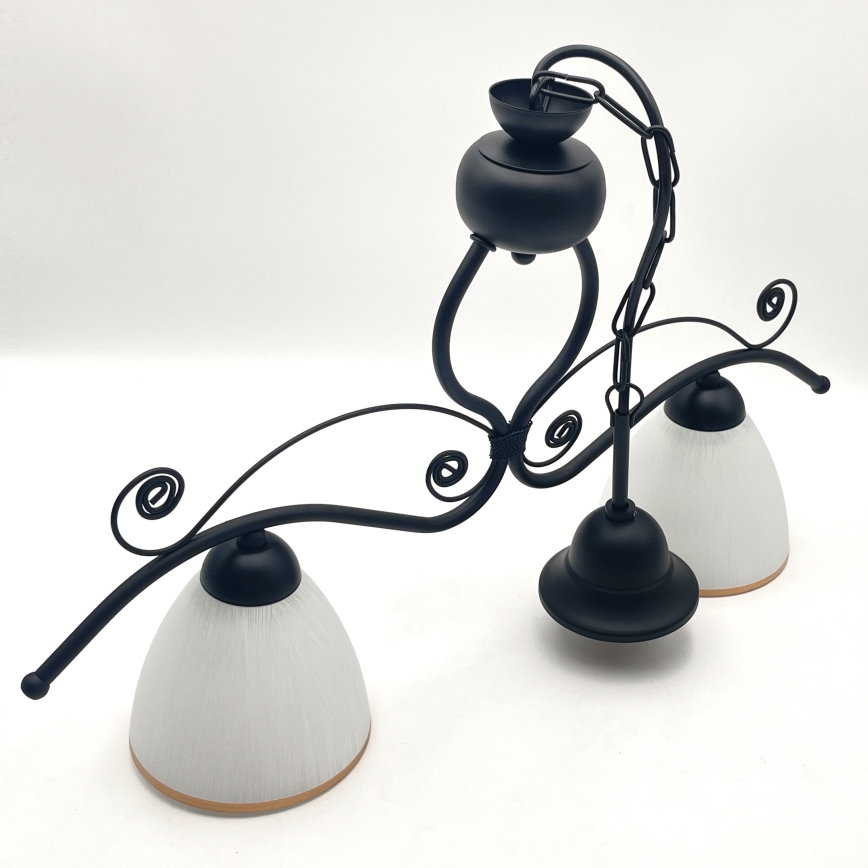 Chandelier on a chain RETRO 2xE27/60W/230V matte black
