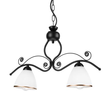 Chandelier on a chain RETRO 2xE27/60W/230V matte black