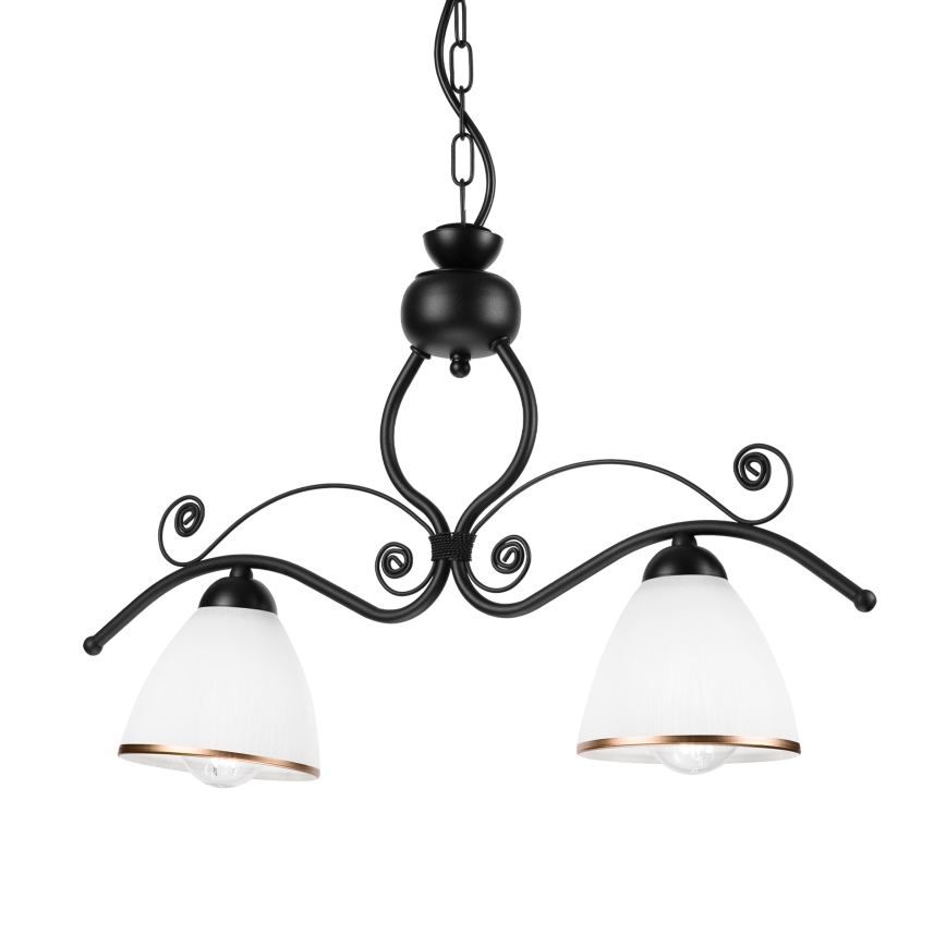 Chandelier on a chain RETRO 2xE27/60W/230V matte black