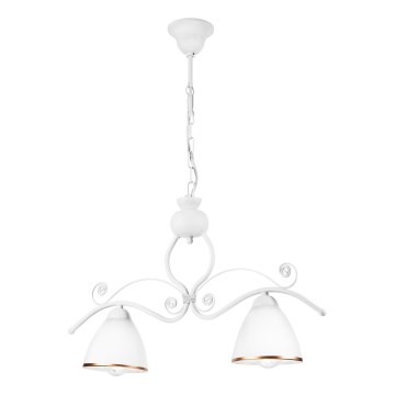 Chandelier on a chain RETRO 2xE27/60W/230V matte white