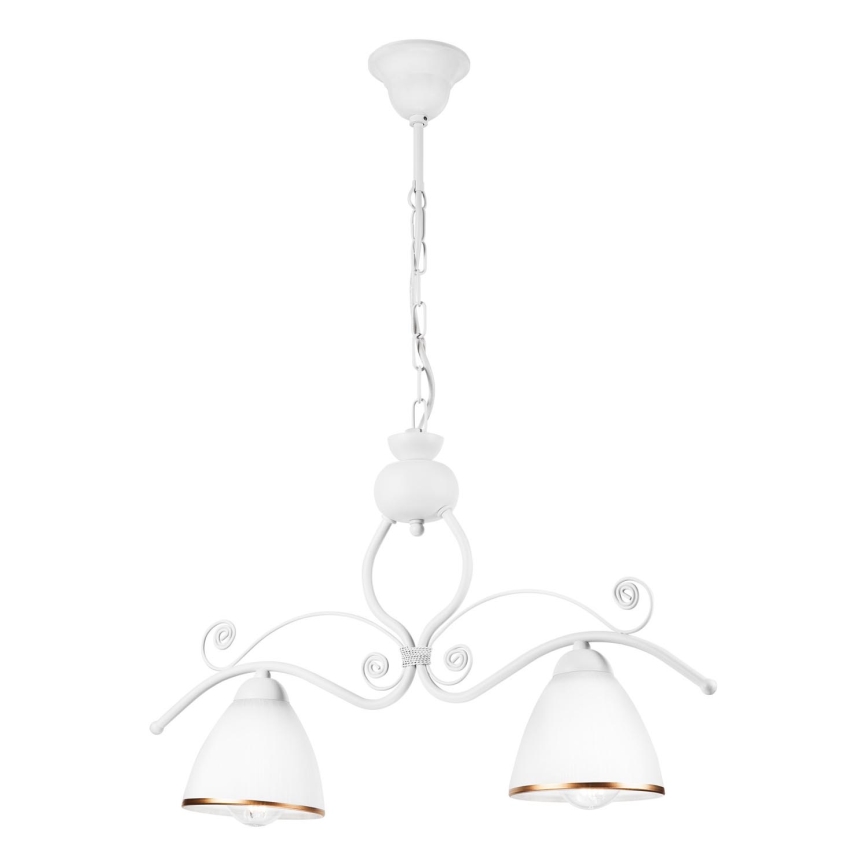 Chandelier on a chain RETRO 2xE27/60W/230V matte white