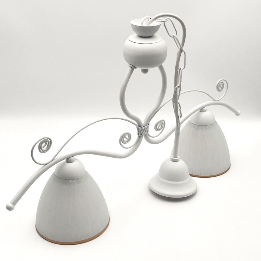 Chandelier on a chain RETRO 2xE27/60W/230V matte white