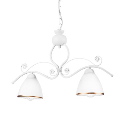 Chandelier on a chain RETRO 2xE27/60W/230V matte white