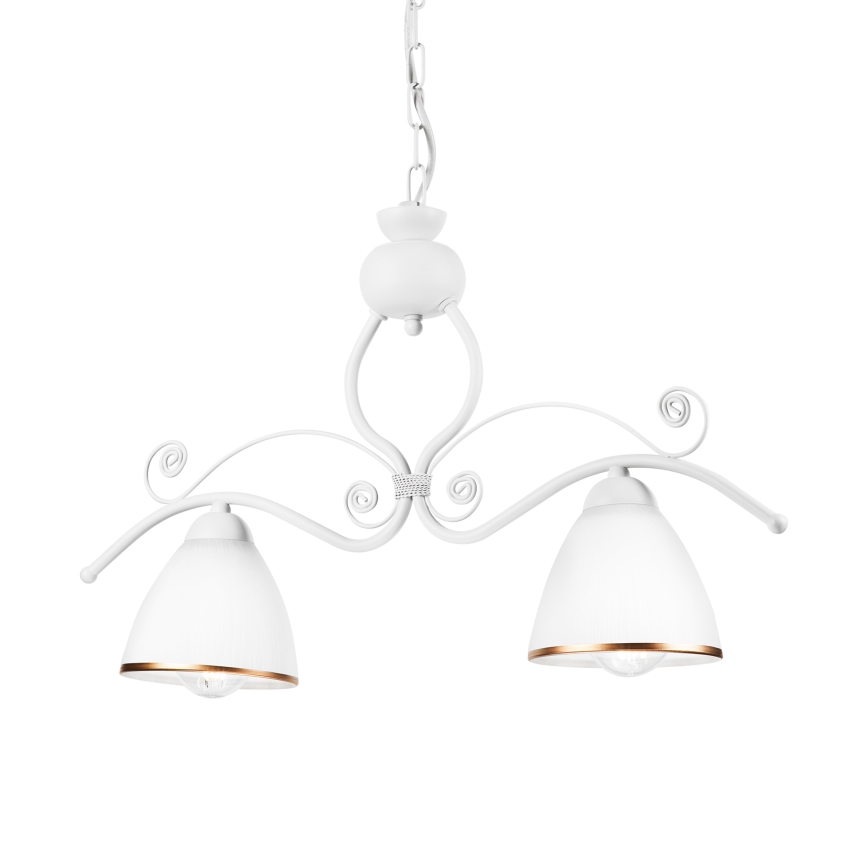 Chandelier on a chain RETRO 2xE27/60W/230V matte white