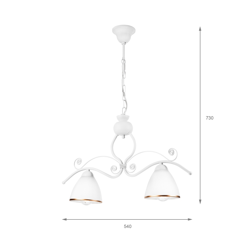 Chandelier on a chain RETRO 2xE27/60W/230V matte white