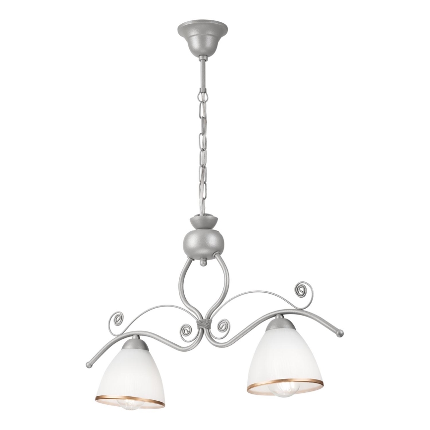 Chandelier on a chain RETRO 2xE27/60W/230V silver