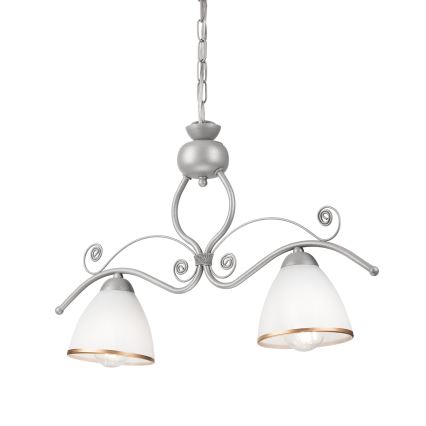 Chandelier on a chain RETRO 2xE27/60W/230V silver