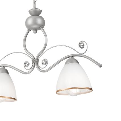 Chandelier on a chain RETRO 2xE27/60W/230V silver