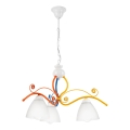 Chandelier on a chain RETRO 3xE27/60W/230V white/colorful