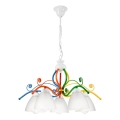 Chandelier on a chain RETRO 5xE27/60W/230V white/colorful