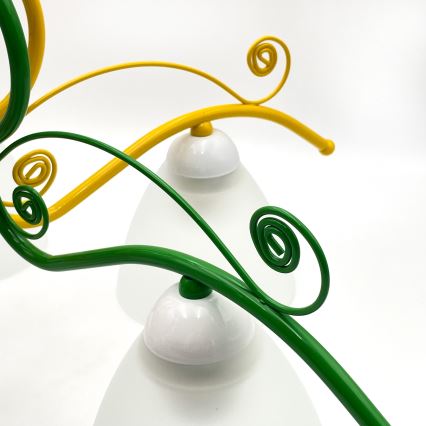 Chandelier on a chain RETRO 5xE27/60W/230V white/colorful