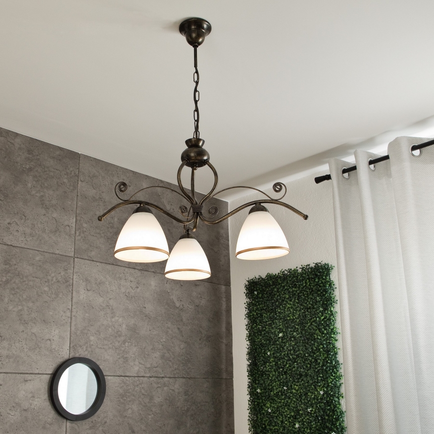 Chandelier on a chain RETRO II 3xE27/60W/230V