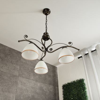 Chandelier on a chain RETRO II 3xE27/60W/230V