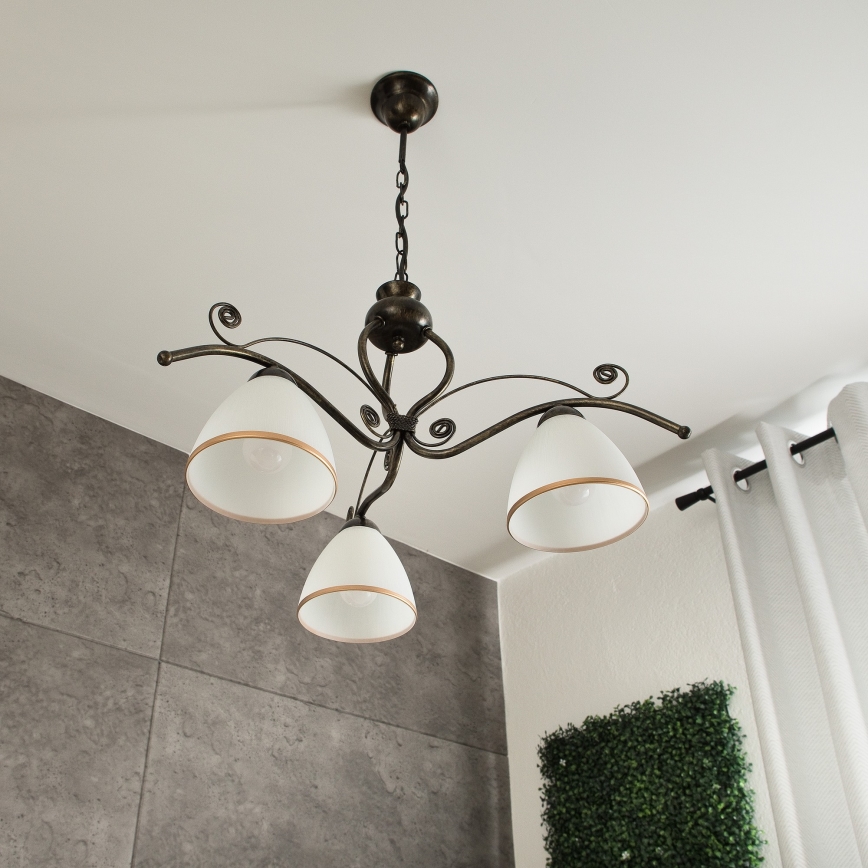 Chandelier on a chain RETRO II 3xE27/60W/230V