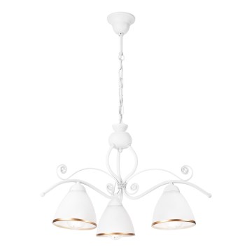 Chandelier on a chain RETRO II 3xE27/60W/230V white