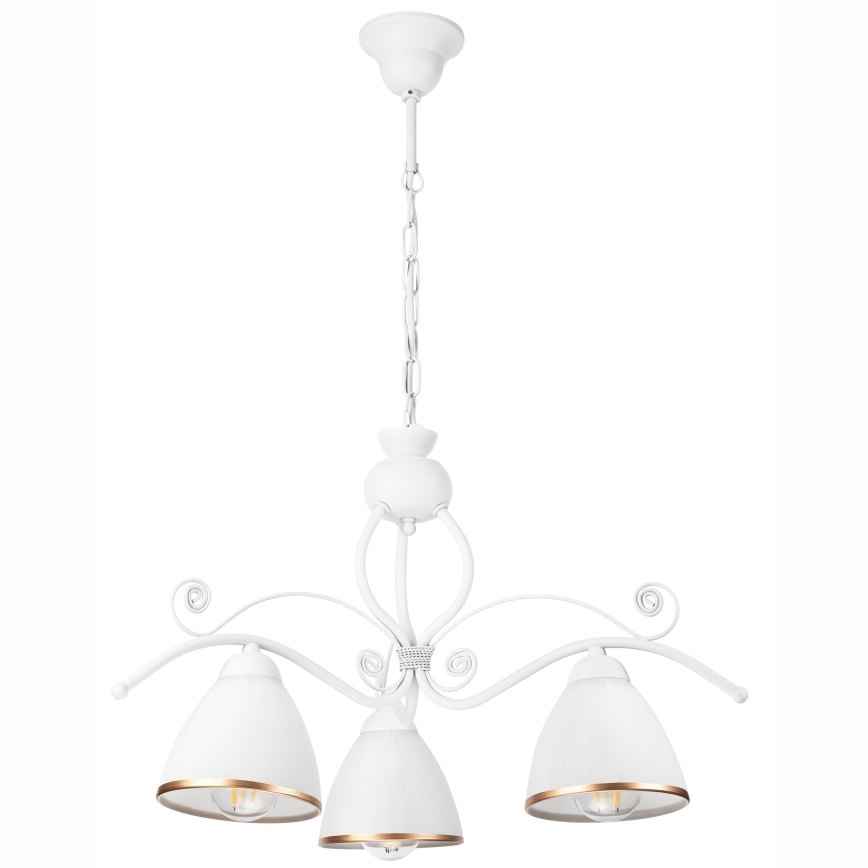 Chandelier on a chain RETRO II 3xE27/60W/230V white