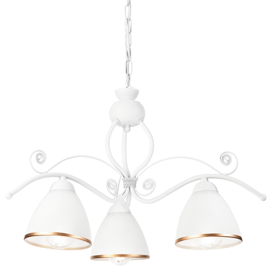 Chandelier on a chain RETRO II 3xE27/60W/230V white