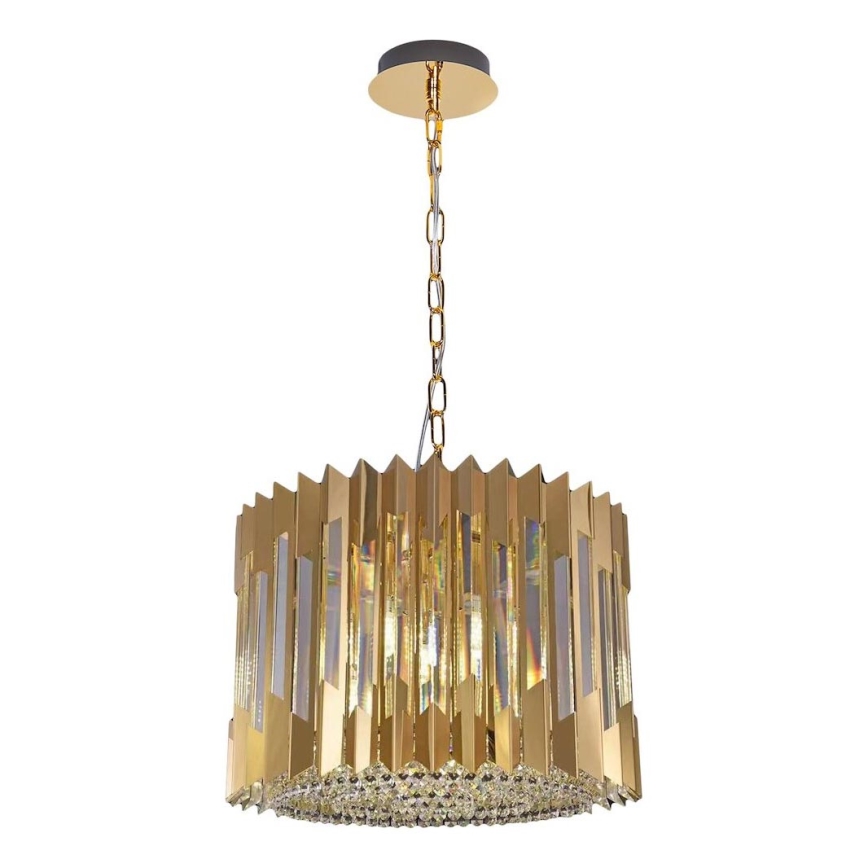 Chandelier on a chain RITZ 7xE14/40W/230V d. 42 cm gold