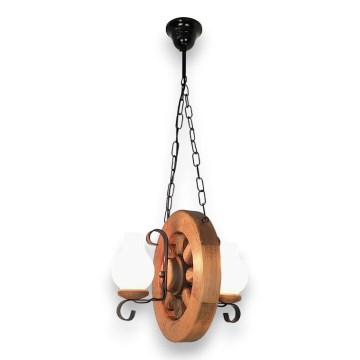 Chandelier on a chain ROATA 2xE14/40W/230V beech - FSC certified