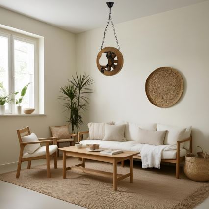 Chandelier on a chain ROATA 2xE14/40W/230V beech