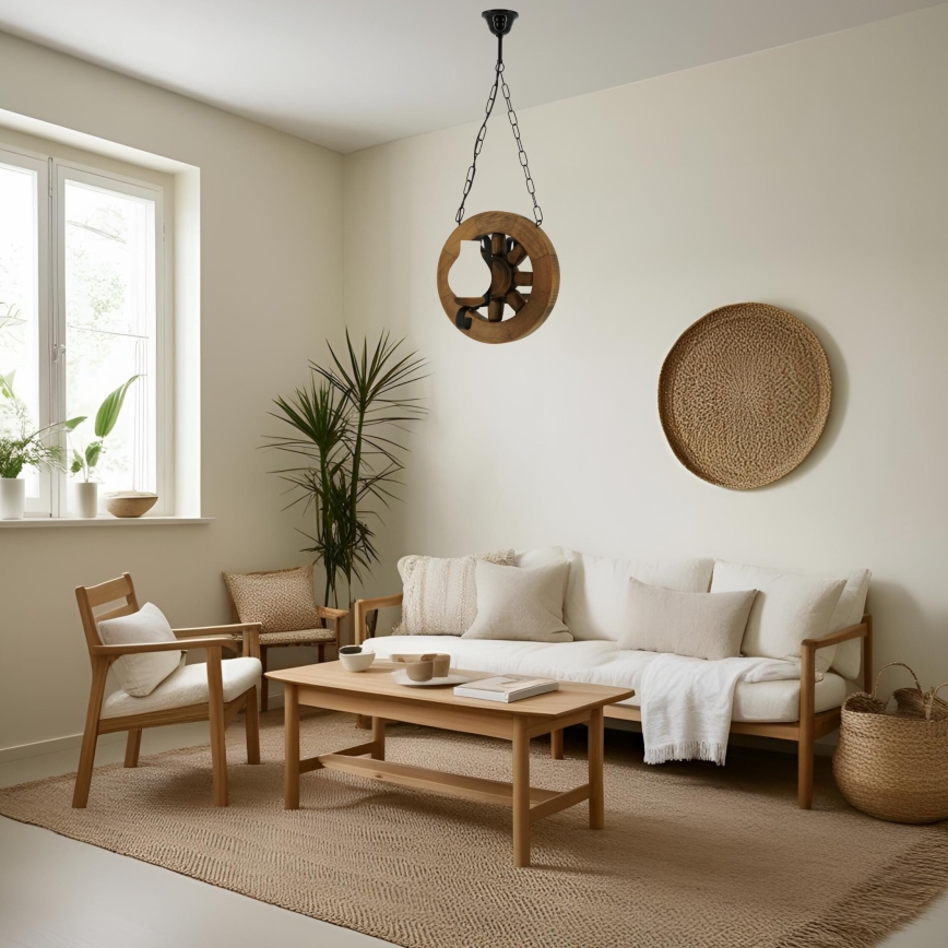 Chandelier on a chain ROATA 2xE14/40W/230V beech
