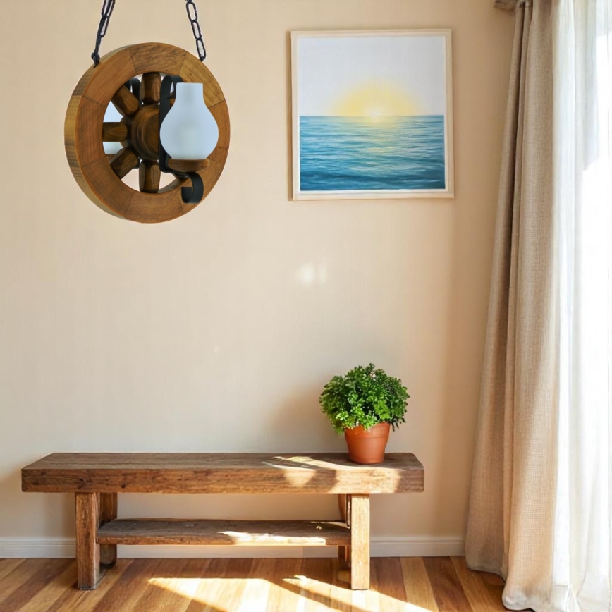 Chandelier on a chain ROATA 2xE14/40W/230V beech