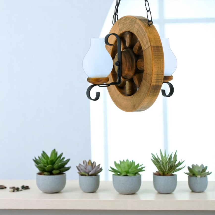 Chandelier on a chain ROATA 2xE14/40W/230V beech