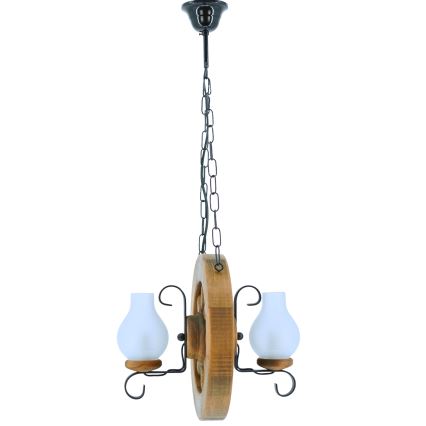 Chandelier on a chain ROATA 2xE14/40W/230V beech