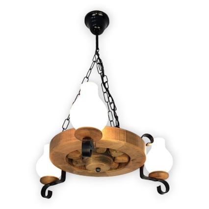 Chandelier on a chain ROATA 3xE14/40W/230V beech - FSC certified