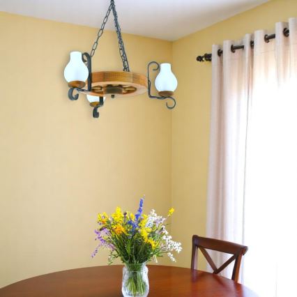Chandelier on a chain ROATA 3xE14/40W/230V beech