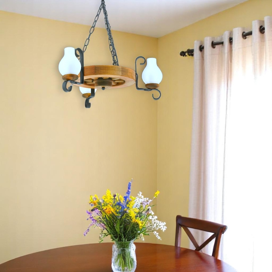 Chandelier on a chain ROATA 3xE14/40W/230V beech