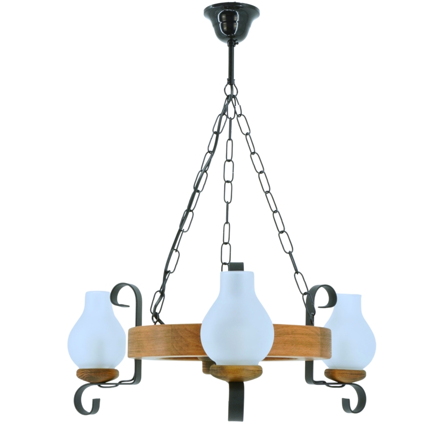Chandelier on a chain ROATA 3xE14/40W/230V beech