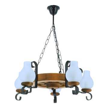 Chandelier on a chain ROATA 5xE14/40W/230V d. 30 cm beech - FSC certified